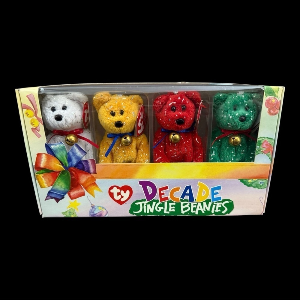 TY Jingle Beanie Babies - Set of 4 DECADE Bears | Complete Boxed Set